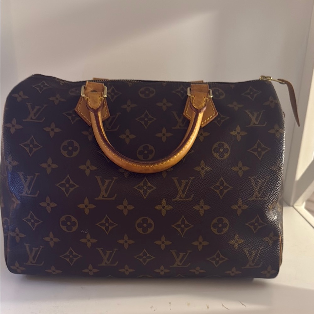 Louis Vuitton Brown Satchel with Iconic Monogram